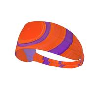 Orange Circle Centre Elastic Sports Headbands - Sweat Absorbent Workout Headband for Running, Yoga, Gym, Men & Women