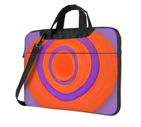 Orange circle centre Laptop Bag Portable Handbag, Safe Protective Inner Lining for Business Trip and Office Use, Black, 14 inch