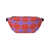 Orange circle centre Prints Adjustable running waist bag crossbody bag lightweight and comfortable suitable for fitness jogging travel