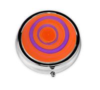 Orange Circle Centre Round Pill Box Portable Medicine Box That can be stored in a Pocket or Handbag