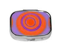 Orange Circle Centre Square mini Pill Box, Travel Pill Box, can be Put into Wallet or Pocket to Store a Variety of Small Items