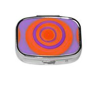 Orange Circle Centre Square Pill Storage Box, Travel Portable Mini Pill Box, Vitamin Medicine Storage Box (2 Compartment Pill Box)