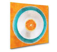Orange Circles Canvas Print | Gallery Wrapped 30mm Frame Wall Art | 14x14 inches | Ready to Hang | Modern Still Life Picture | Living Room Bedroom Lounge Office