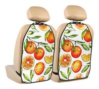 Orange Citrus,2 Pack Car Seat Kick Mats Back Seat Protector Durable Back Seat Organiser