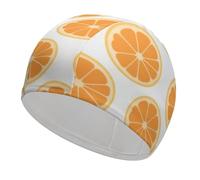 Orange Citrus Slice Swim Cap High Elasticity Anti Slip Waterproof Comfortable Swim Hat Bathing Cap for Men Women
