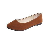 Orange Closed Toe Sandals for Women Ballet Flats Womens Simple Casual Flat Shoes Solid Color Pumps Ladies Ballet Ballerina Office Comfort Pointed Toe Slip On Footwear for Wedding Party Size 5.5