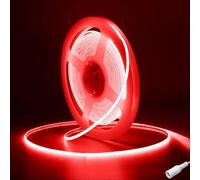 Orange COB LED Strip 5m/16.4ft,12V 4mm LED Tape Light for Bedroom,480LED/m CRI90+ Flexible Under Cabinet Kitchen Light for TV Backlight,Game Room,Wardrobe,DIY Lighting(Red,DC12V-4mm)