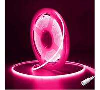 Orange COB LED Strip 5m/16.4ft,12V 4mm LED Tape Light for Bedroom,480LED/m CRI90+ Flexible Under Cabinet Kitchen Light for TV Backlight,Game Room,Wardrobe,DIY Lighting(Pink,DC12V-4mm)