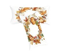 Orange Color Cushion Covers 30x50cm Pillow Case Pumpkin Outdoor Cushion Covers linen Pillow Cases 2 pack Double-Sided Printing Soft Breathable Machine Washable for Living Room, Sofa Home Decor C0C62