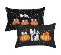 Orange Color Cushion Covers 50x80 Large Cushions Beige Pillow Cases 2 pack, Sofa Cushions Decorative Pillows with Invisible Zipper Velvet Rectangle Pillowcases for Indoor Living Room Home Decor P-107