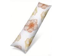 Orange Color Cushion Covers 60 x 180 Flowers Large Cushions Cover Soft Velvet Rectangle Cushion Covers Autumn Decorations Pillow Cases Lumbar Pillowcase Home Bedroom Sofa Living Room Decor C-14