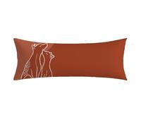 Orange Color Cushion Covers, Long Body Pillow Cover 30 x 90cm Large Super Soft Velvet Animal Bolster Cushion with Invisible Zipper Double-Sided Printing Long Pillow Case for Side Sleepers 0E-124