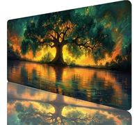 Orange Color Gaming Mouse Pad 1000x500x3mm, Tree Mouse Mat with Non-Slip Rubber Base, Extended Desk Mat Large with Stitched Edges, Waterproof Desk Pad for Gaming Accessories and Gifts for Men K-9810
