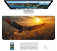 Orange Color Gaming Mouse Pad, Sun Large Mouse Mat 1000x500x3mm, Desk Pad with Stitched Edges, Keyboard Mat with Waterproof Non-Slip Rubber Base, Desk Accessories and PC Accessories Gifts 1-3360