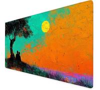Orange Color Gaming Mouse Pad Sun Large Mouse Mat Comfortable Mousepad with Smooth Cloth Surface, Textured Wear Resistant, Improved Precision and Speed, Mousemat 800x400x3mm, Desk Accessories K7-100