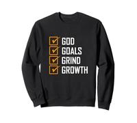 Orange Color Goals Grind Growth Orange Graphic Sweatshirt