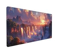Orange Color Large Mouse Mat 600x300x3mm, Sunset Extended Mouse Pad with Stitched Edges, Gaming Mousepad with Soft Smooth Surface, Desk Mat for Desk Accessories and Office Accessories Gifts, R-8942