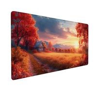 Orange Color Large Mouse Mat, Sunset Gaming Mouse Pad with Stitched Edges, Extended Mousepad with Non-Slip Rubber Base, Desk Mat for Desk Accessories and Office Accessories Gifts, 800x300x3mm 1-8683