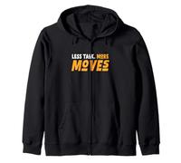 Orange Color Less Talk, More Moves Orange Graphic Zip Hoodie