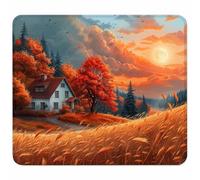 Orange Color Mouse Mat 340x280mm, Small Mouse Pad Landscape Waterproof Gaming Mousepad, Mini Desk Mat with Anti-Slip Base, Stitched Edges Mousepad, Keyboard, Mousemats for Desk, Gifts for Women 5-8072
