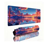 Orange Color Mouse Mat Bridge Mouse Pad Desk Mat 700x300x3mm, Table Mats, Soft Smooth Surface and Anti-Slip Rubber Base, Improved Precision and Speed, Desk Accessories for Men PC, Laptop, Office 0B-49