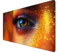 Orange Color Mouse Mat Eye Gaming Mouse Pad XXL 60 x 30cm Desk Mat Large with Non-Slip Base and Stitched Edge Keyboard Pad for Gaming/Home/Office Work/Accessories, Improved Precision and Speed p4232i