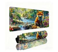 Orange Color Mouse Mat Foxs Mouse Pad Desk Mat 600x400x3mm, Table Mats, Soft Smooth Surface and Anti-Slip Rubber Base, Improved Precision and Speed, Desk Accessories for Men PC, Laptop, Office 0B-91