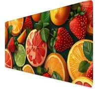 Orange Color Mouse Mat Fruit Gaming Mouse Pad XXL 80 x 40cm Desk Mat Large with Non-Slip Base and Stitched Edge Keyboard Pad for Gaming/Home/Office/Accessories, Improved Precision and Speed v4575i