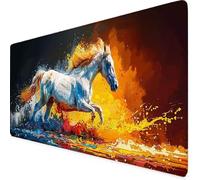 Orange Color Mouse Mat Horse Gaming Mouse Pad XXL 120 x 60cm Desk Mat Large with Non-Slip Base and Stitched Edge Keyboard Pad for Gaming/Home/Office/Accessories, Improved Precision and Speed q5388i