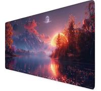 Orange Color Mouse Mat Landscape Gaming Mouse Pad XXL 90 x 40cm Desk Mat Large with Non-Slip Base and Stitched Edge Keyboard Pad for Gaming/Home/Office/Accessories, Improved Precision and Speed p5992i