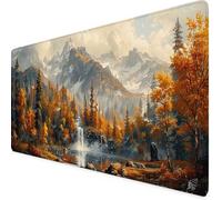 Orange Color Mouse Mat Mountain Gaming Mouse Pad XXL 60 x 30cm Desk Mat Large with Non-Slip Base and Stitched Edge Keyboard Pad for Gaming/Home/Office/Accessories, Improved Precision and Speed p6542i