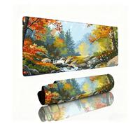 Orange Color Mouse Mat Tree Mouse Pad Desk Mat 600x300x3mm, Table Mats, Soft Smooth Surface and Anti-Slip Rubber Base, Improved Precision and Speed, Desk Accessories for Men PC, Laptop, Office 0B-93