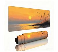 Orange Color Mouse Pad Large 700x300x3mm Desk Mat Sunset Gaming Mouse Pad Table Protector Non-Slip Rubber Base for Stable Grip on Smooth Surfaces Wear-Resistant Mousepad for Computers,Laptop,PC W1-103
