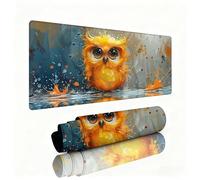 Orange Color Mouse Pad Large 900x400x3mm Desk Mat Owl Gaming Mouse Pad Table Protector Non-Slip Rubber Base for Stable Grip on Smooth Surfaces Wear-Resistant Mousepad for Computers, Laptop, PC W1-523