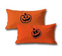 Orange Color Outdoor Cushions Covers 50 x 100 Sofa Cushions, Halloween Breathable Velvet Rectangle Cushion Covers Autumn Decorations Pillow Cases 2 Pack, with Zipper, for Halloween Decorations q-500