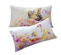 Orange Color Pillow Cases 2 Pack Butterfly Cushion Covers 16 x 24 inch Rectangle Throw Pillow Covers Velvet Cushion Covers With Invisible Zipper Soft Breathable living Room Decor, Womans Gifts T0T270