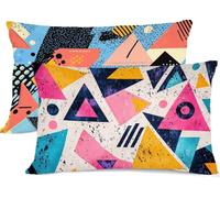 orange color Pillows 2 Pack geometry Pillow Protectors 50x80 Linen Pillow Case 2 Pack, With Hidden Zipper Pillowcases, Pillows Hotel Quality, Bedding Pillowcase, for Home Room Bed Decoration R-123