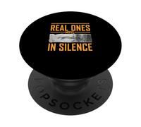 Orange Color Real Ones Move In Silence Orange Graphic PopSockets Adhesive PopGrip