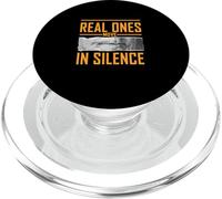 Orange Color Real Ones Move In Silence Orange Graphic PopSockets PopGrip for MagSafe