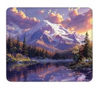 Orange Color Small Mouse Mat 250x200mm Gaming Mouse Pad Mountain, Non-Slip Rubber Base, Waterproof Surface, Stitched Edges Mousemat, Compatible with Laser and Optical Mice Wear-Resistant P-5984