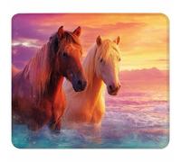 Orange Color Small Mouse Mat 250x200x3mm, Gaming Mouse Pad with Non-Slip Rubber Base, Desk Mat with Stitched Edge, Waterproof Wear-Resistant, Mousepad for Gaming Accessories Gifts Horse M-2444