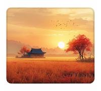 Orange Color Small Mouse Mat 340x280mm Gaming Mouse Pad Sunset, Non-Slip Rubber Base, Waterproof Surface, Stitched Edges Mousemat, Compatible with Laser and Optical Mice Wear-Resistant M-8790