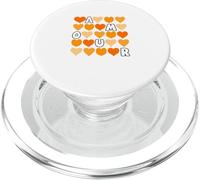 Orange Color Spell Out The Love Orange Graphic PopSockets PopGrip for MagSafe