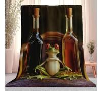 Orange Color Throw Blanket for Kids Boys Girls, Abstract Animals Frog Red Wine Blankets Child Room Decor - Soft Fluffy Warm Blanket For Beds And Sofas Multiple Sizes 180 x 200 cm