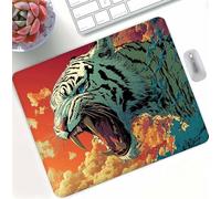 Orange Color Tiger Gaming Mouse Pad, High Precision Smooth Surface with Anti-Fray Stitched Edges, Professional Mouse Mat for PC Gaming, Non-Slip Rubber Base, Water Resistant MousePad 47 x 35 cm d0d-5