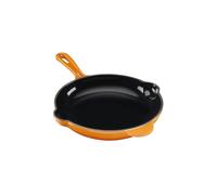 Cooks Professional 26cm Cast Iron Frying Pan | Round Heavy-Duty Skillet Cooking Pan with Enamel Interior | Oven Safe to 260°C, Induction & All Hob Compatible | PFAS, PFOA & PTFE-Free | Orange