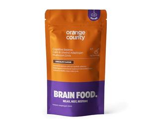 Orange County Mushroom Drink with Ashwagandha, Maitake, Shiitake, Reishi, Chamomile, Passionflower | Calm, Unwind, Sleep Adaptogen | Brain Food. | Chocolate Flavoured Powder
