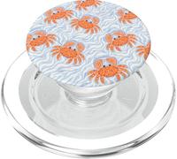 Orange Crab Ocean Wave Water Ripple Summer Pattern Aesthetic PopSockets PopGrip for MagSafe