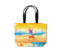Orange Crab On A Beach Holiday Beach Shopper Tote Bag Warren Reed - Designer Yellow One Size
