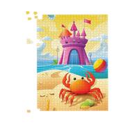 Orange Crab On A Beach Holiday Jigsaw Puzzle Warren Reed - Designer Yellow 500 Piece